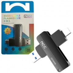 Foto di NCC U21 USB 3.2 PenDrive Flash USB-A + USB-C | 64Gb - NCC