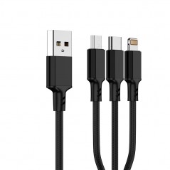 Photo of NCC Cavo di Ricarica da USB-A a USB-C - Lightning - Micro USB | 3 in 1 | 60W | 120cm - NCC