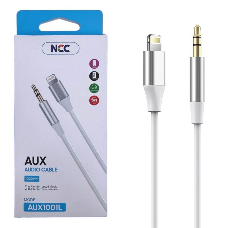 NCC Cavo AUX1001L da Lightning a Jack 3.5mm Plug AUX 1M