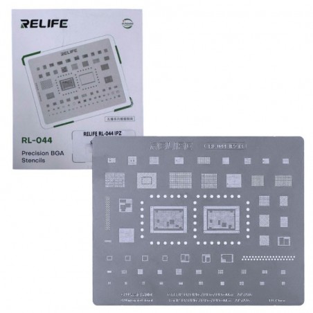 Relife RELIFE RL-044 IPZ13 Tin Steel Stencil per Rigenerazione CHIP IC su CPU per iPhone 14 / Plus / Pro / Pro Max - A15/16 0.12