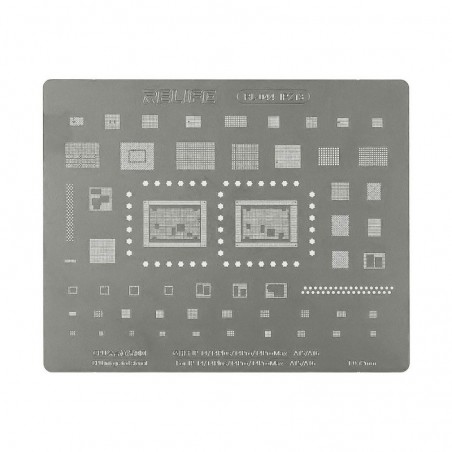 RELIFE RL-044 IPZ13 Tin Steel Stencil per Rigenerazione CHIP IC su CPU per iPhone 14 / Plus / Pro / Pro Max - A15/16 0.12MM