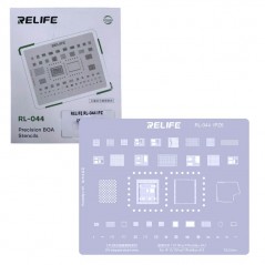 Foto di RELIFE RL-044 IPZ6 Tin Steel Stencil per Rigenerazione CHIP IC su CPU per iPhone 11 / Pro / Pro Max - A13 | 0.12MM - Rel