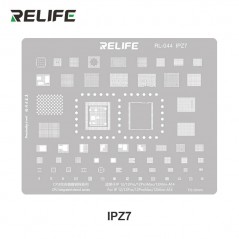 RELIFE RL-044 IPZ7 Tin Steel Stencil per Rigenerazione CHIP IC su CPU per iPhone 12 / Pro / Pro Max / Mini - A14 | 0.12MM
