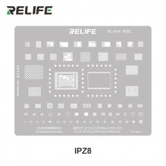 RELIFE RL-044 IPZ8 Tin Steel Stencil for IC CHIP Regeneration on CPU for iPhone 13 / Pro / Pro Max / Mini - A15 | 0.12MM