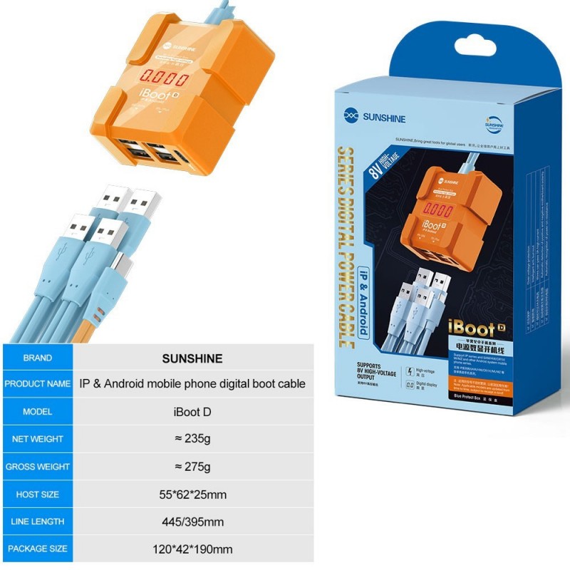 SUNSHINE IBOOT D 2-in-1 Digital Boot Cable for iPhone & Android