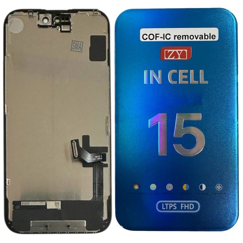 ZY INCELL FHD LTPS COF 1:1 LCD Display For Apple iPhone 15 | INTERCHANGEABLE IC
