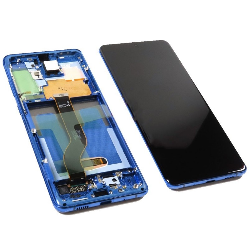 Samsung Service Pack Original LCD Display + Frame For Galaxy S20+ PLUS G985/G986 No Cam | Blue Aura