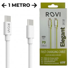Buy Rovi Elegant Charging Cable from Type-c to Type-c SA30 in Ultra Resistant PVC 1mt 3A |&nbsp;White online