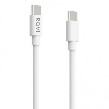 Rovi Elegant USB-C to USB-C Charging Cable SA130 Ultra-Sturdy PVC 1m 3A | White