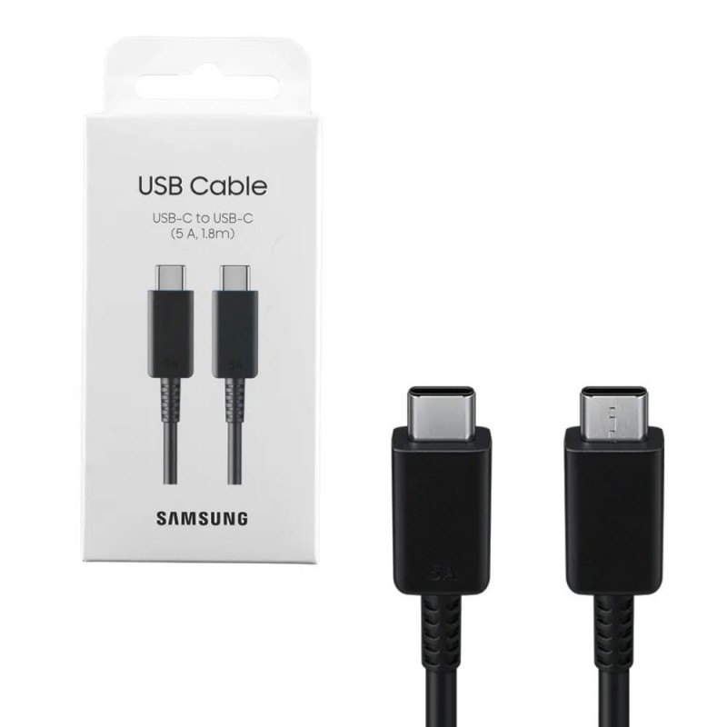 Samsung Cavo di Ricarica Fast Charging 5A EP-DX510 da USB-C a USB-C 1.8m | Nero