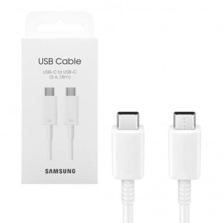 Photo of Samsung Cavo di Ricarica Fast Charging 5A EP-DX510 da USB-C a USB-C 1.8m | Bianco - Samsung