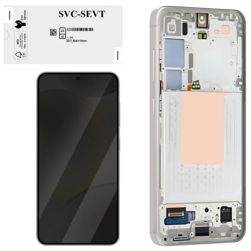 Samsung SERVICE PACK Display LCD ORIGINALE + Frame Per Galaxy S24 5G 2024 S921 | Gray