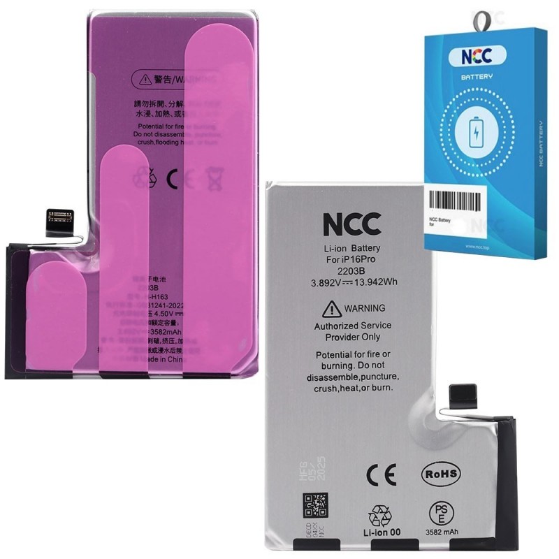 NCC Compatible Battery for Apple iPhone 16 Pro | ZY Taiwan Chip