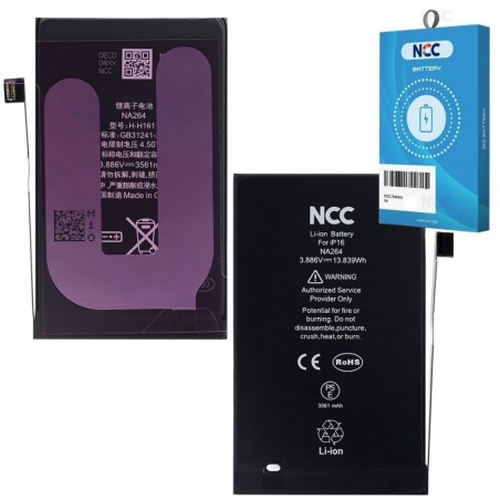 Acquista NCC Batteria Compatibile per Apple iPhone 16 A3287 A3081 A3286 A3288 | ZY Taiwan Chip in vendita