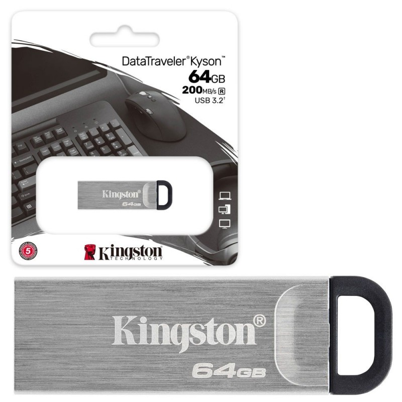 Kingston Kyson Pen Drive Flash USB 3.2 DataTraveler 200MB/s DTKN 64GB 