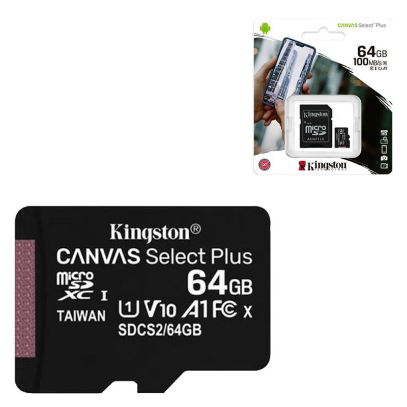 Kingston Canvas Select Plus MicroSd HC SDCS2 MicroSdXC 64GB CL 10 100MB/s