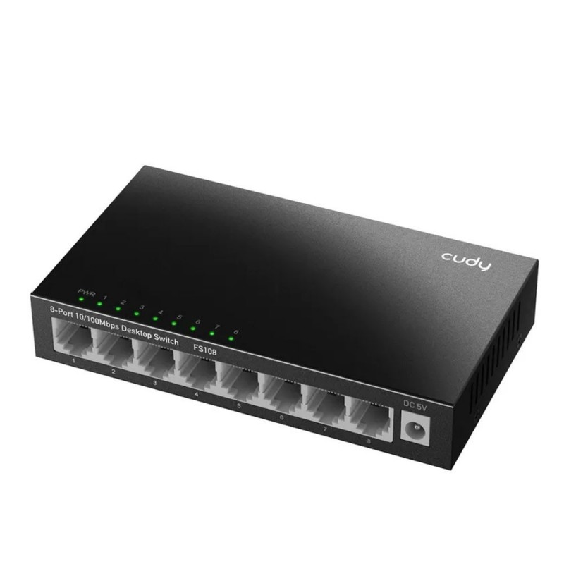 CUDY Switch da Rete 8 PORTE Fast Ethernet 10/100 MBPS 