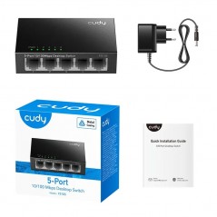 Photo of CUDY Switch da Rete 5 PORTE Fast Ethernet 10/100 MBPS Metal - Cudy