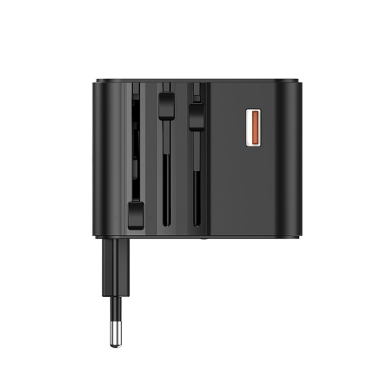 NCC TC003 Travel Charger 25W Caricabetterie da Viggio USB A+C+C | Nero