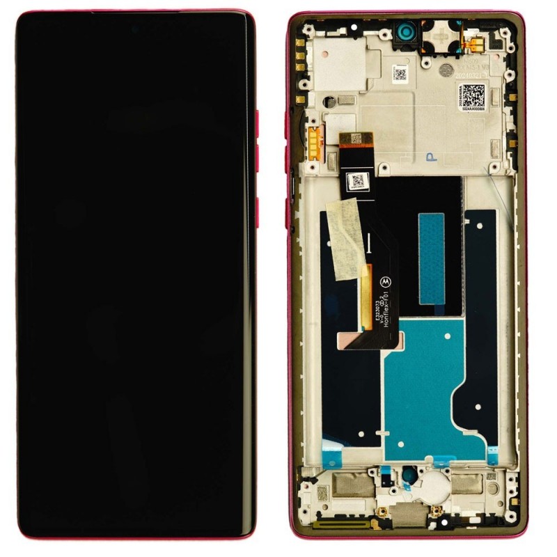  Motorola Service Pack Original LCD Display + Frame For Edge 50 Fusion | Hot Pink