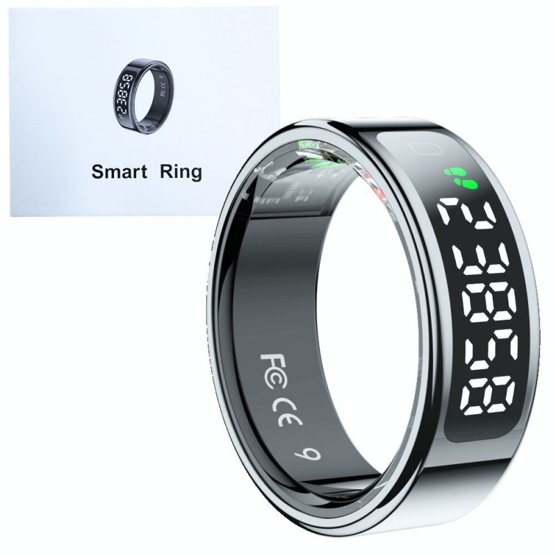 Smart Ring R11+ Smart Ring with LED Display and Touch Button | Size 8 | Silver Smart Ring R11+ Smart Ring with LED Display and Touch Button | Size 8 | Silver