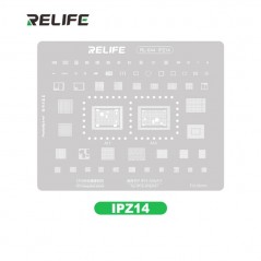  RELIFE RL-044 IPZ14 Tin Steel Stencil for IC CHIP Regeneration on CPU for iPhone 15 - A16/A17