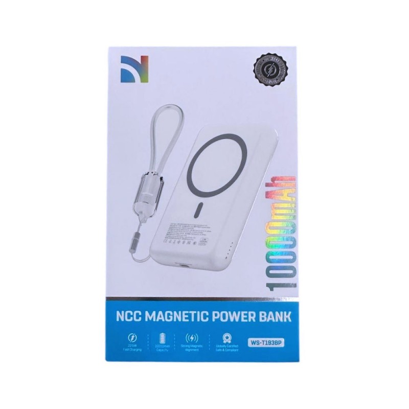 NCC Power Bank 10000mAh 22.5W MAGSAFE Fast Charging White | WS-T193BP