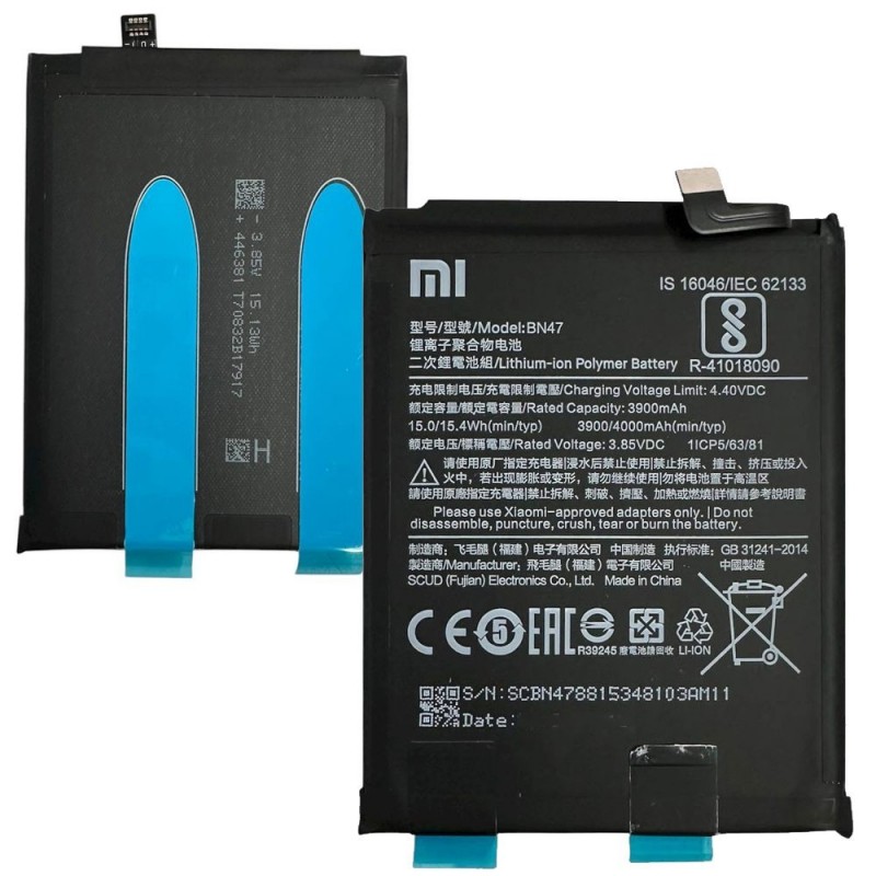  Xiaomi Service Pack Batteria BN47 per MI A2 LITE 4000MAH 