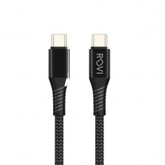 Rovi Fabric Charging Cable SA212 Type-C to Type-C Fabric-Wrapped 60W 1.5m | Black