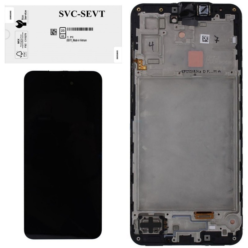 Samsung SERVICE PACK Display LCD ORIGINALE + Frame per Galaxy A17 5G 2025 A176 | Nero