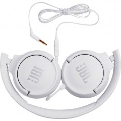 JBL Tune 500 T500 Cuffie Con Filo On-Ear Jack 3.5" Con Comandi e Microfono | Bianco