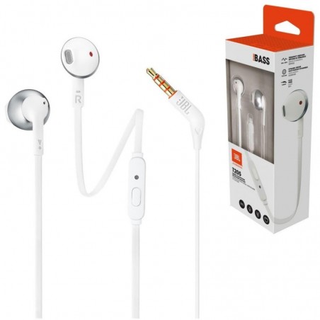 JBL T205 Auricolari In Ear Con Comando Microfono universale Silver