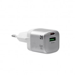 NCC CaricaBatterie CD-0204 EU Charger 45W USB-A+C | Light Gray