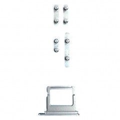 Middle Frame with SIM Tray and Side Buttons for iPhone 16 | White