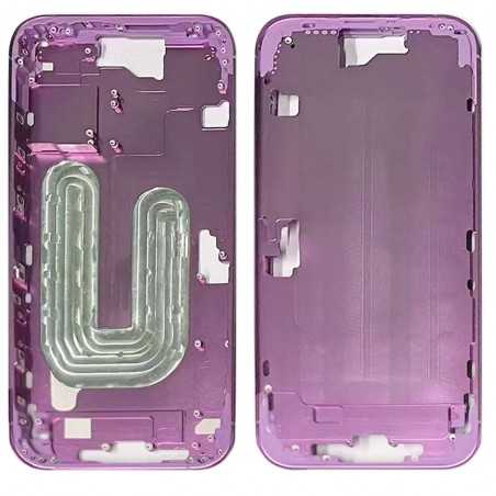 Middle Frame Telaio con Carrello Sim e Tasti Laterali per Apple iPhone 16 | Rosa