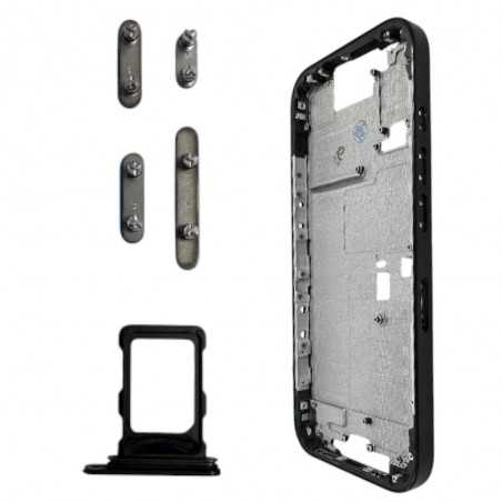 Middle Frame with SIM Tray and Side Buttons for iPhone 16 Pro Black