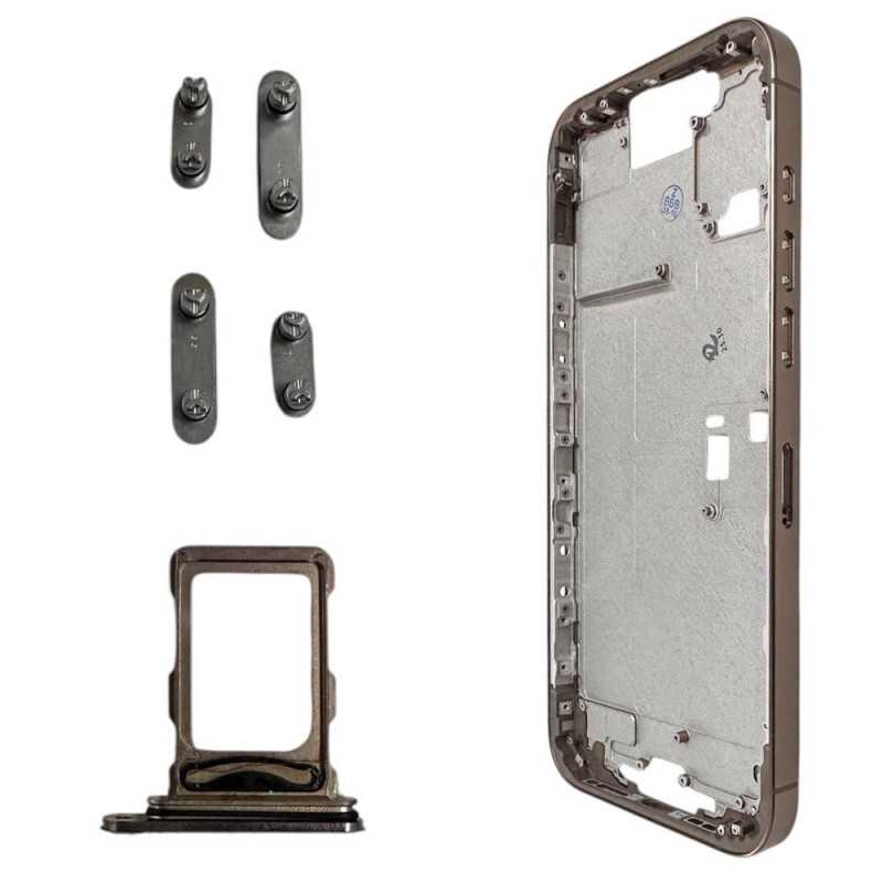 Middle Frame with SIM Tray and Side Buttons for iPhone 16 Pro Max | Gold
