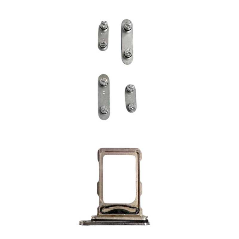 Middle Frame Telaio con Carrello Sim e Tasti Laterali per Apple iPhone 16 Pro Max | Natural Middle Frame Telaio con Carrello Sim e Tasti Laterali per Apple iPhone 16 Pro Max | Natural