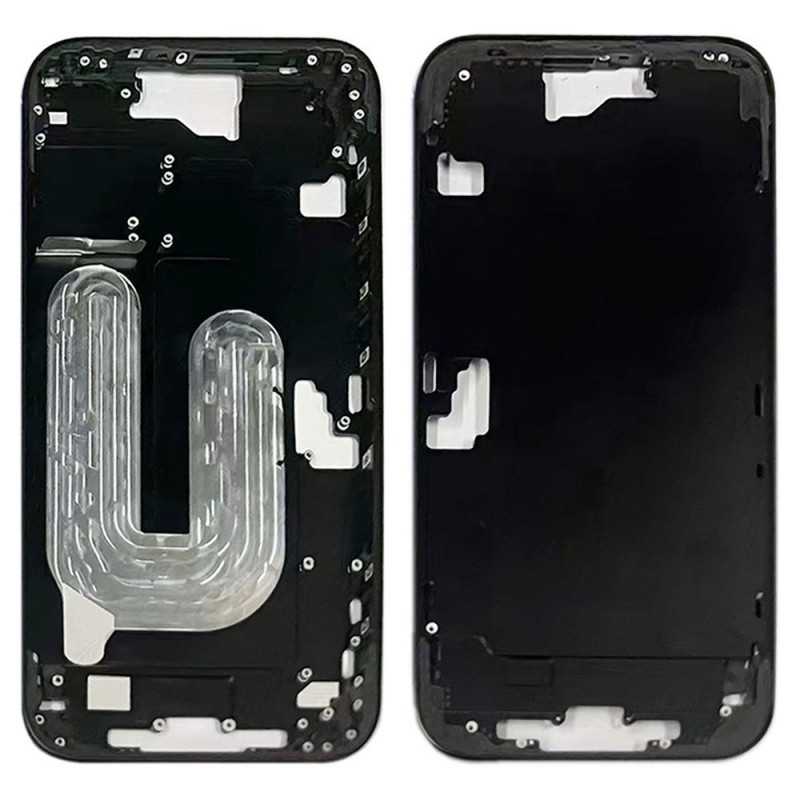 Middle Frame with SIM Tray and Side Buttons for iPhone 16 Plus | Black Middle Frame with SIM Tray and Side Buttons for iPhone 16 Plus | Black