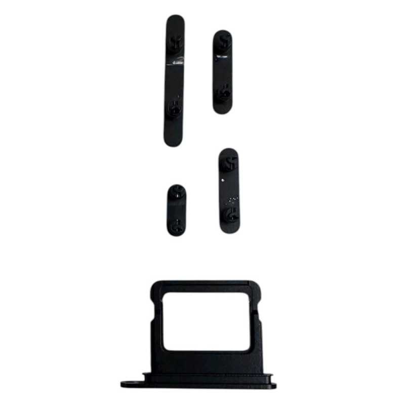 Middle Frame with SIM Tray and Side Buttons for iPhone 16 Plus | Black Middle Frame with SIM Tray and Side Buttons for iPhone 16 Plus | Black