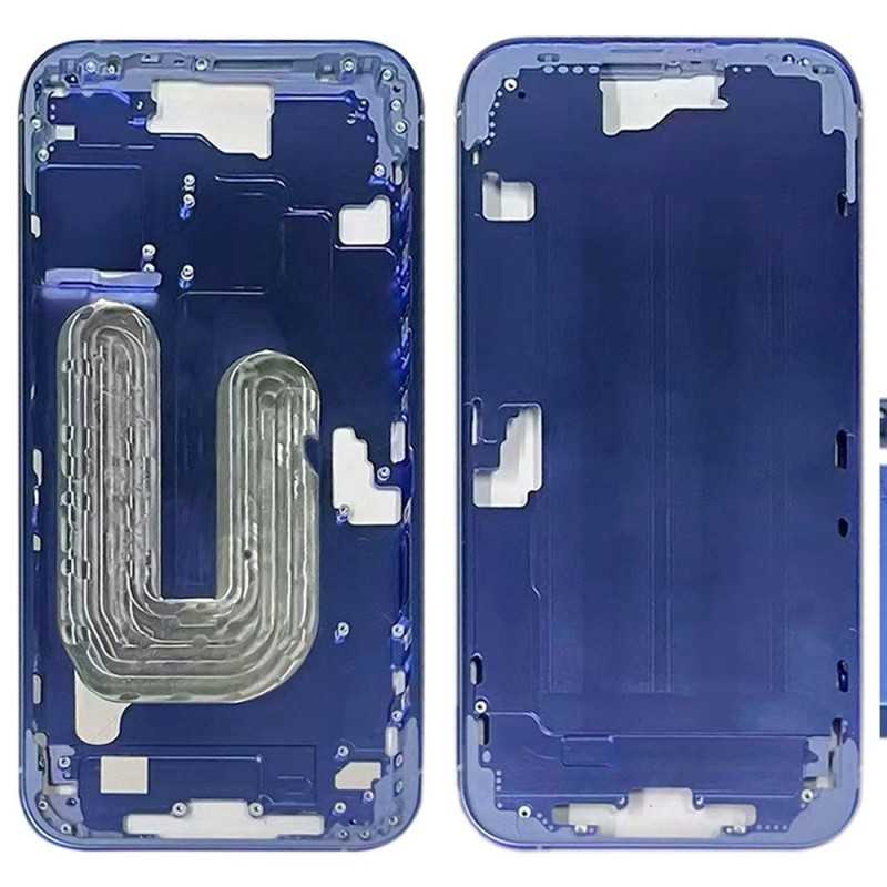 Middle Frame Telaio con Carrello Sim e Tasti Laterali per Apple iPhone 16 Plus | Blue
