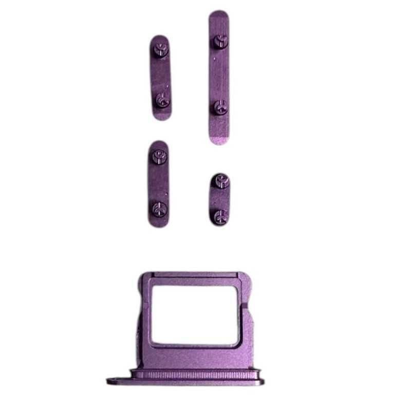 Middle Frame with SIM Tray and Side Buttons for iPhone 16 Plus | Rose