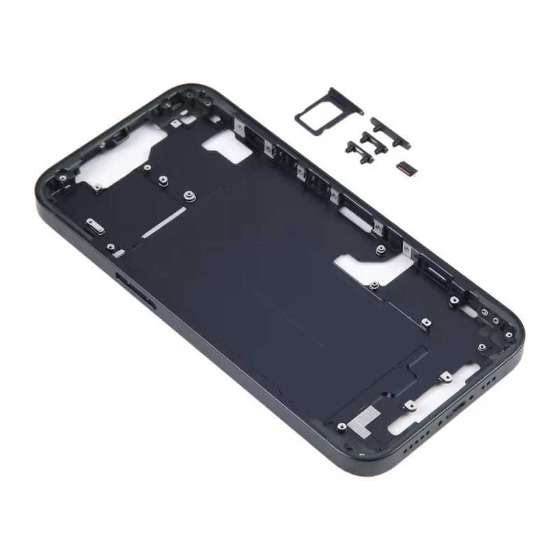 Middle Frame with SIM Tray and Side Buttons for iPhone 14 | Black Middle Frame with SIM Tray and Side Buttons for iPhone 14 | Black