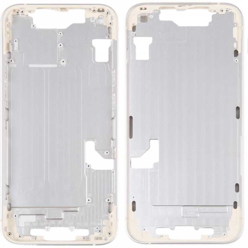 Middle Frame with SIM Tray and Side Buttons for iPhone 14 | White Middle Frame with SIM Tray and Side Buttons for iPhone 14 | White