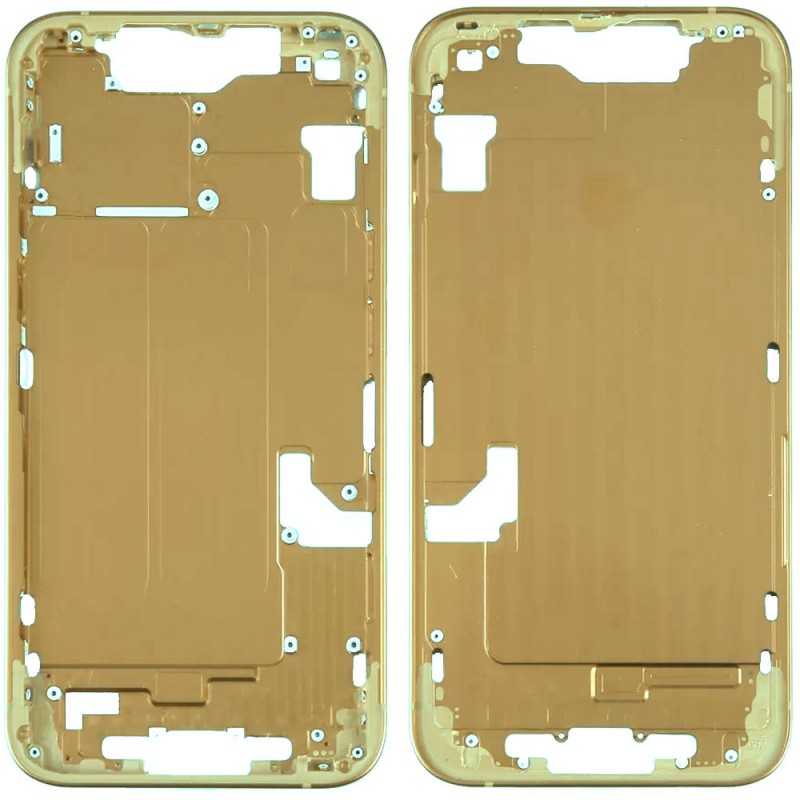 Middle Frame with SIM Tray and Side Buttons for iPhone 14 | Yellow Middle Frame with SIM Tray and Side Buttons for iPhone 14 | Yellow