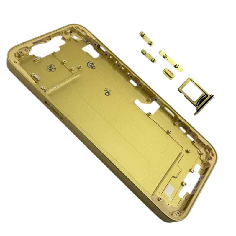 Middle Frame iPhone 14 Plus Telaio con Carrello Sim e Tasti Laterali per Apple | Giallo Middle Frame iPhone 14 Plus Telaio con Carrello Sim e Tasti Laterali per Apple | Giallo