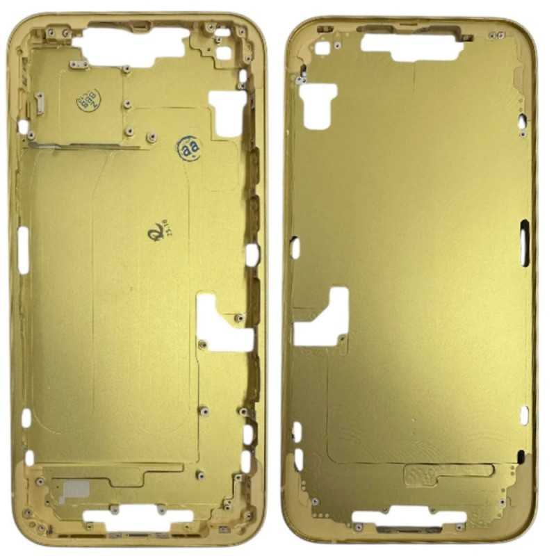 Middle Frame iPhone 14 Plus with SIM Tray and Side Buttons for Apple | Yellow Middle Frame iPhone 14 Plus with SIM Tray and Side Buttons for Apple | Yellow