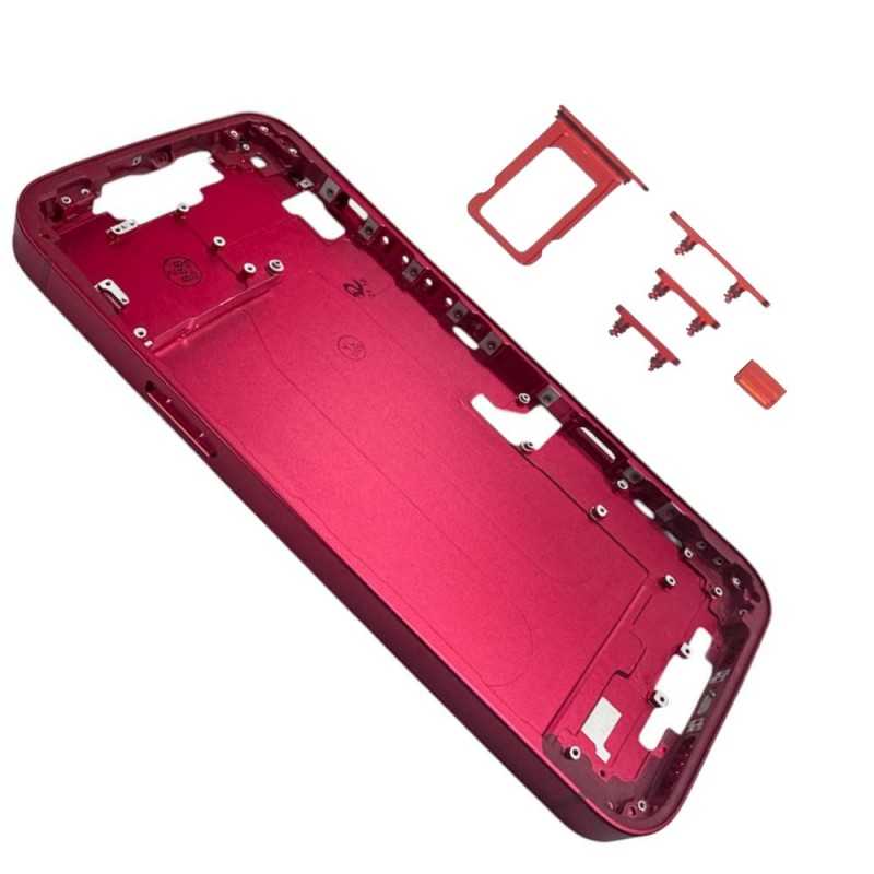 Middle Frame iPhone 14 Plus with SIM Tray and Side Buttons for Apple | Red Middle Frame iPhone 14 Plus with SIM Tray and Side Buttons for Apple | Red
