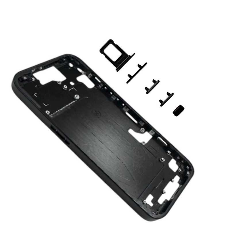 Middle Frame iPhone 15 with SIM Tray and Side Buttons for Apple | Black Middle Frame iPhone 15 with SIM Tray and Side Buttons for Apple | Black
