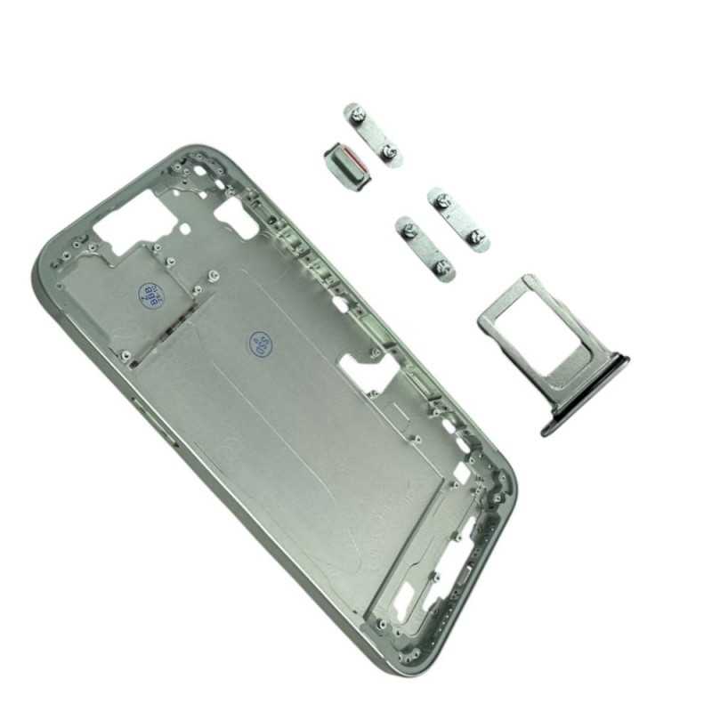 Middle Frame iPhone 15 Plus Telaio con Carrello Sim e Tasti Laterali per Apple | Verde Middle Frame iPhone 15 Plus Telaio con Carrello Sim e Tasti Laterali per Apple | Verde